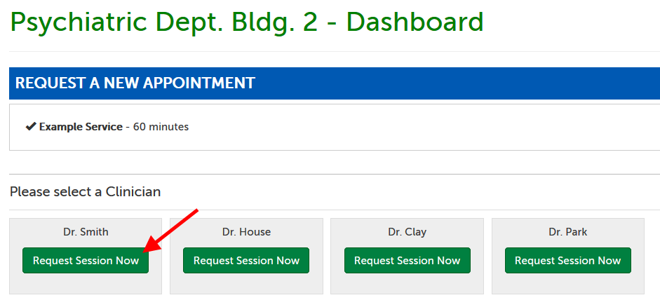 Individual Virtual Clinic queue